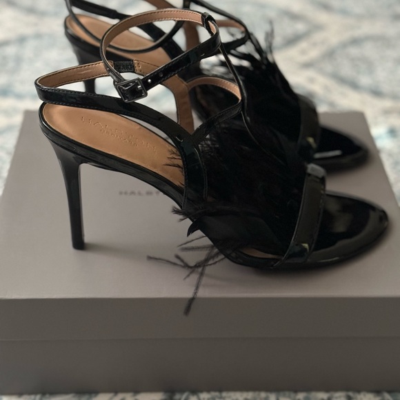 Halston Heritage Tasha patent leather and feather heels - Picture 3 of 10